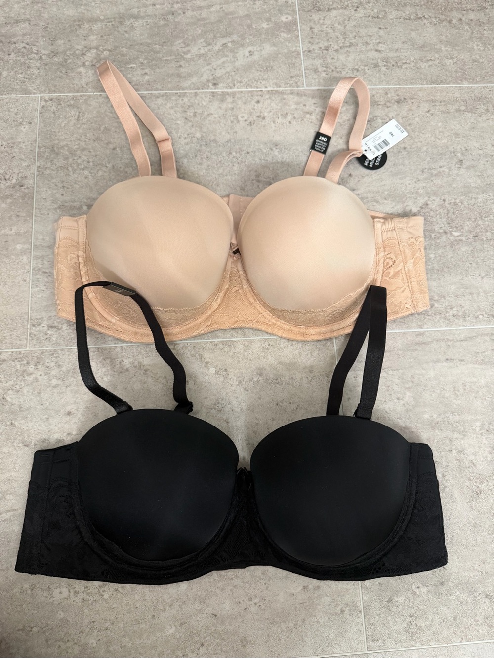 Torrid 38D Push-Up Lace Bras — Black & Nude